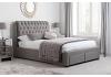 4ft6 Double Valentine Grey fabric upholstered 2 drawer storage bed frame 2